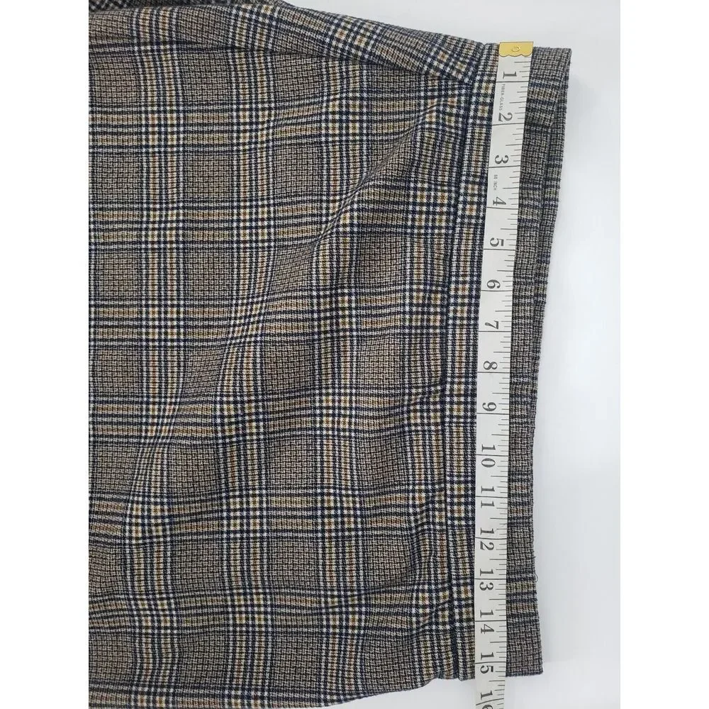 Anthropologie Maison d'Amelie Skirt‎ Size 8 Check Windowpane Dual Pleated